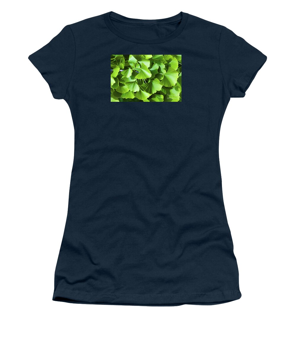 Green Women's T-Shirt featuring the photograph Fan Shaped Leaves by Richard J Thompson