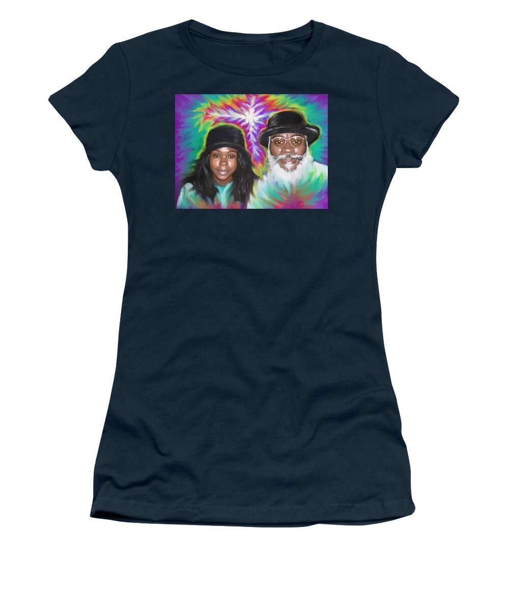 Ministry Women's T-Shirt featuring the painting Father and Daughter Spirit Ministry by Hidden Mountain