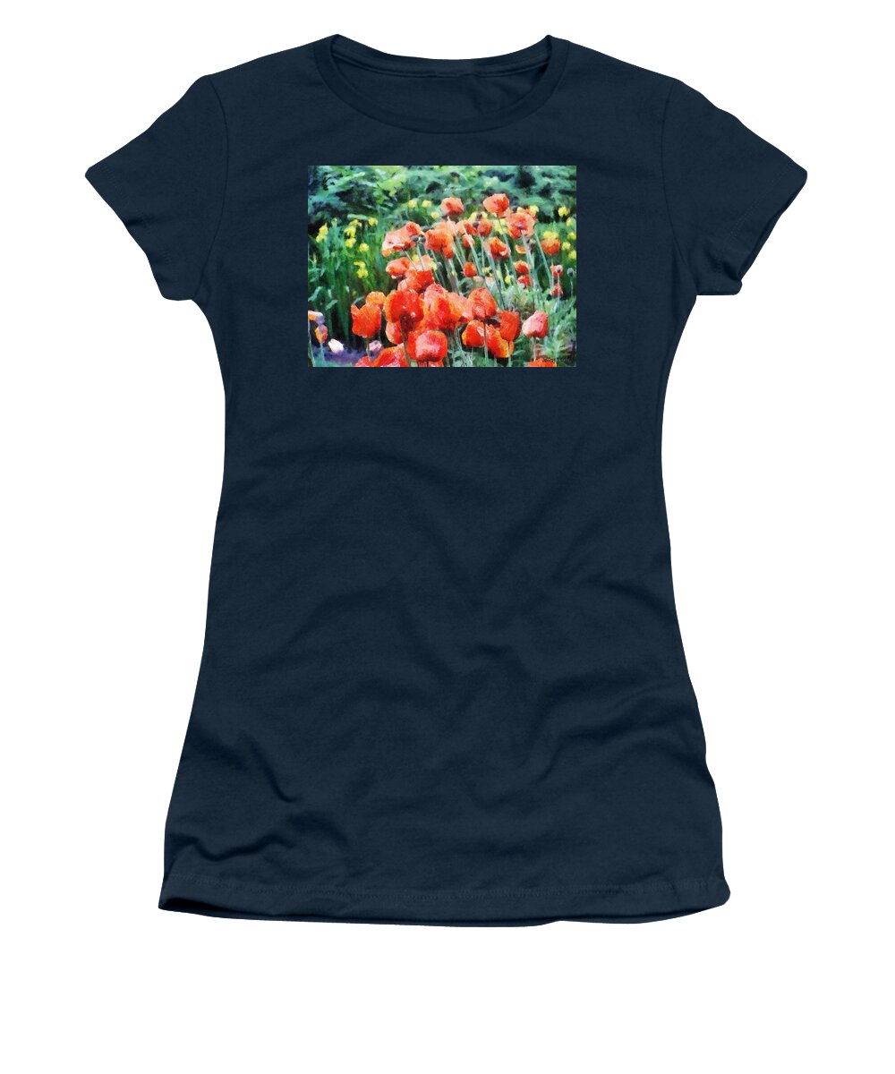 Canadian Women's T-Shirt featuring the painting Field of Flowers by Jeffrey Kolker