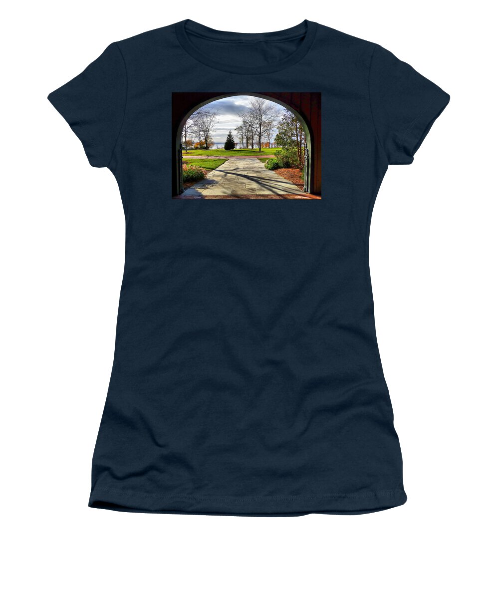 Finger Lakes Women's T-Shirt featuring the photograph Finger Lakes View from Mackenzie Childs by Mitchell R Grosky