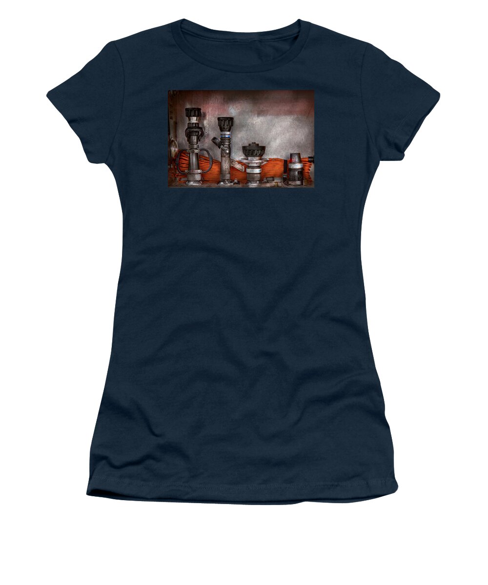 Fireman Women's T-Shirt featuring the photograph Firefighting - One for everyone by Mike Savad