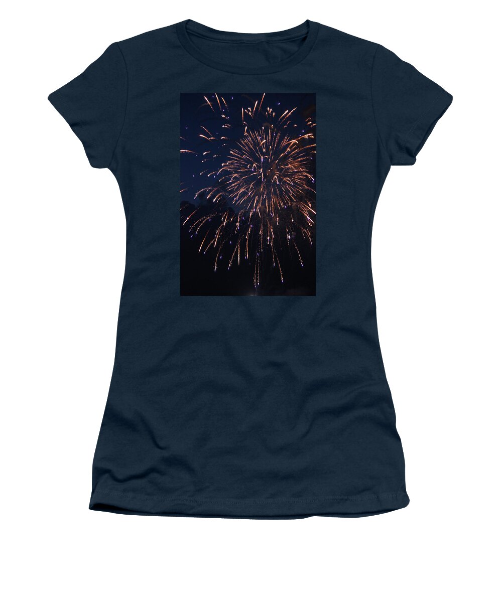 Photograph Women's T-Shirt featuring the photograph Fireworks 2014 VII by Suzanne Gaff