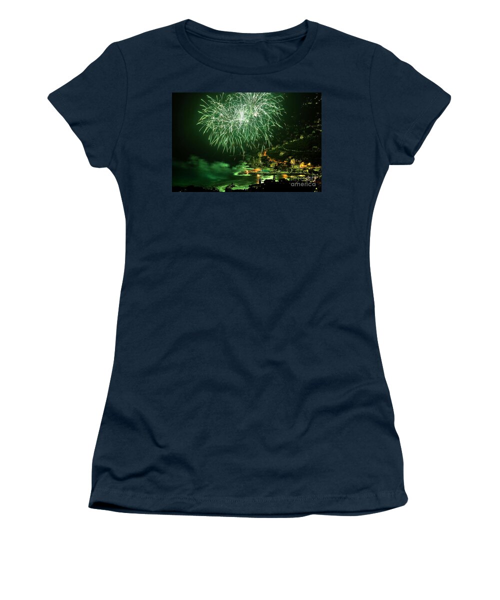 Background Women's T-Shirt featuring the photograph Fireworks HDR by Antonio Scarpi
