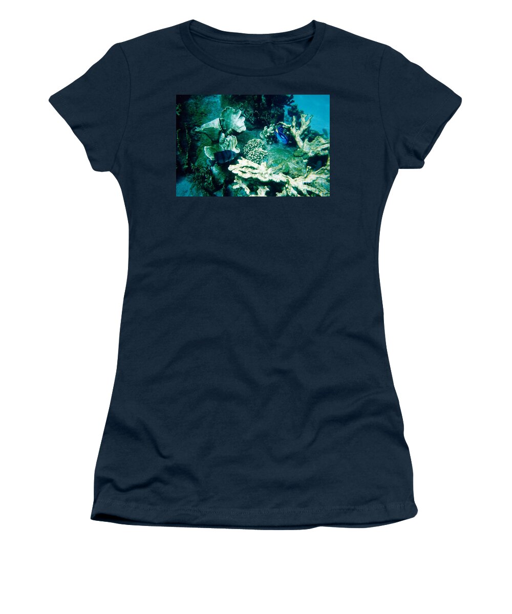 Underwater Women's T-Shirt featuring the photograph Fish In The Coral by D Hackett