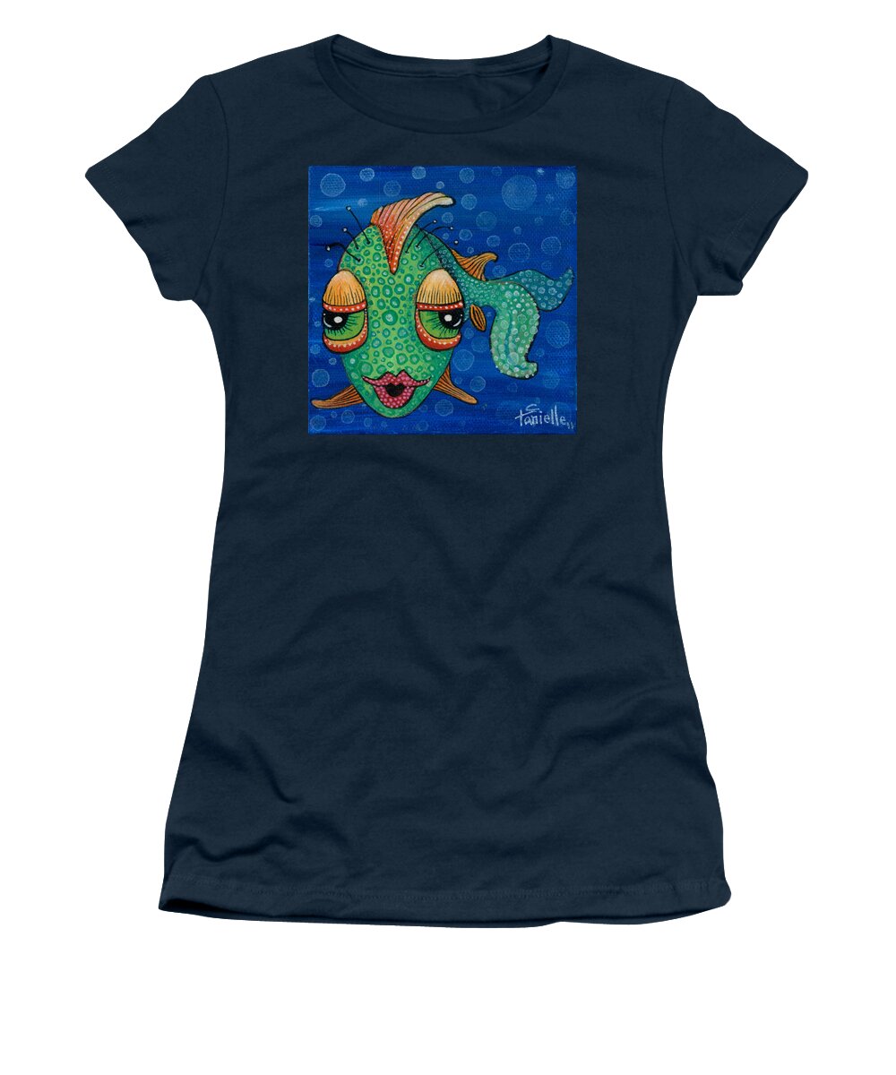 Fish Lips Women's T-Shirt featuring the painting Fish Lips by Tanielle Childers