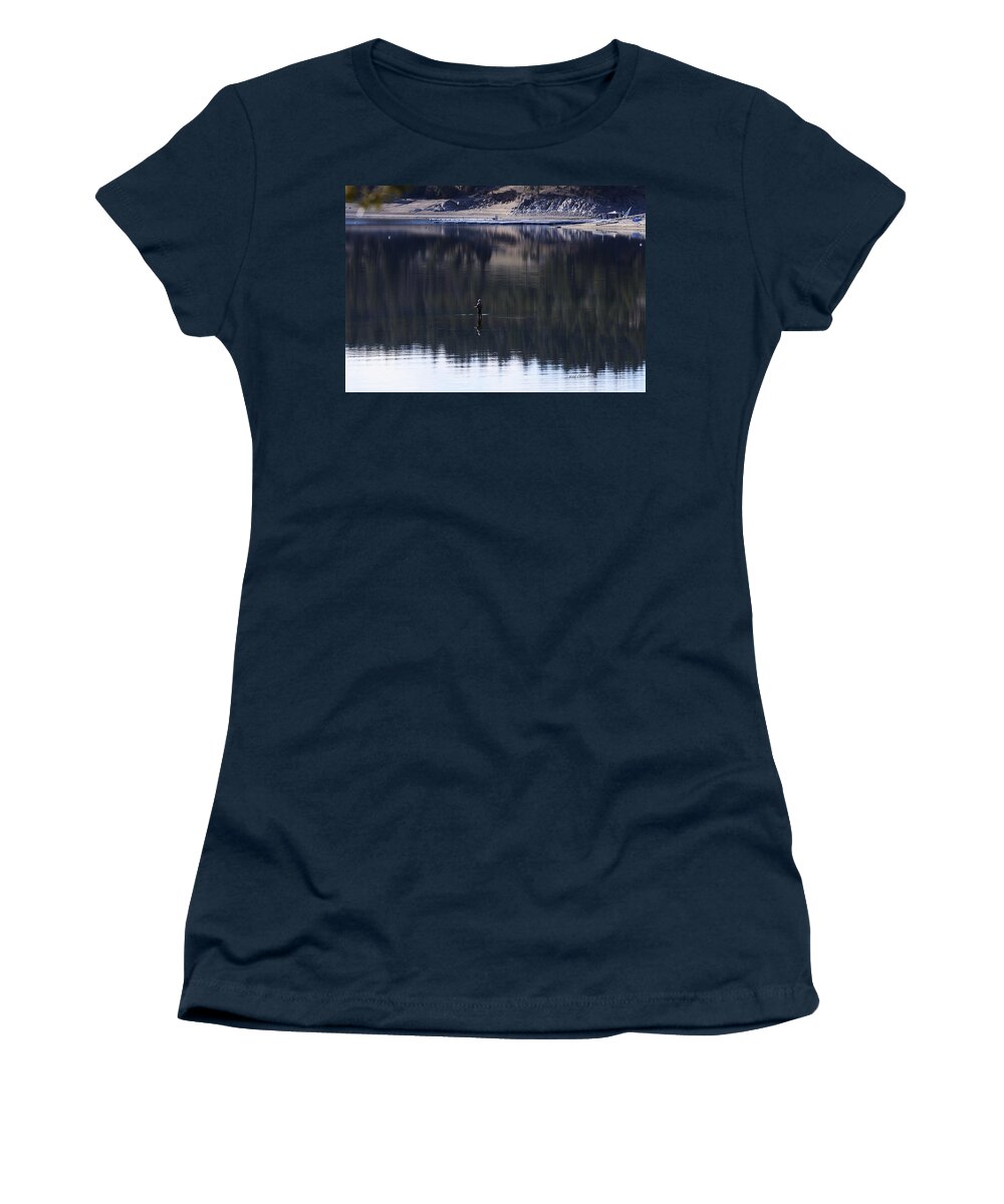 Fishing Women's T-Shirt featuring the photograph Fishing the Missouri River by Kae Cheatham