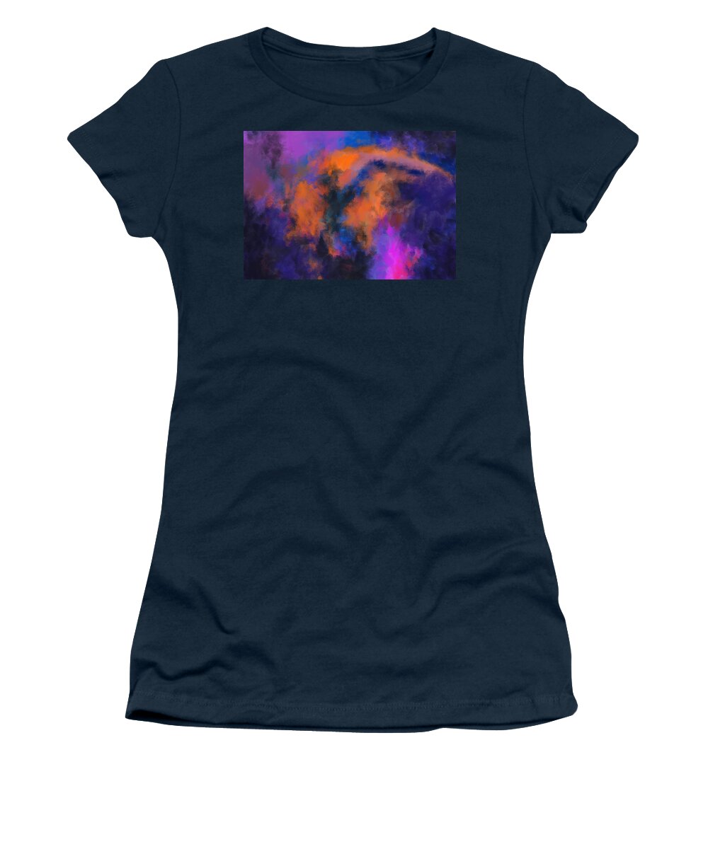 Orange Women's T-Shirt featuring the painting Flaming by Michael Pickett