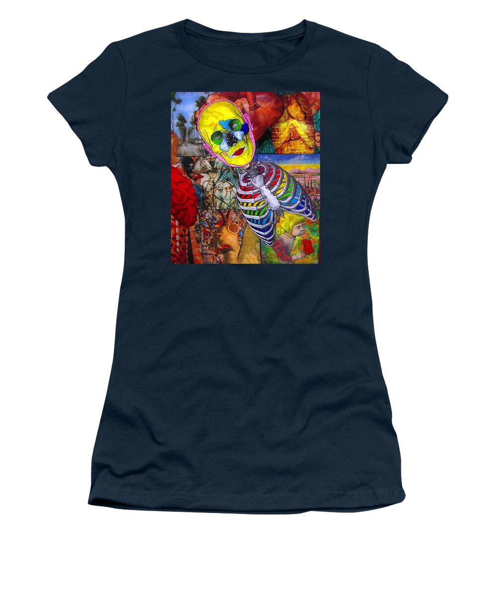  Women's T-Shirt featuring the painting Flesh Detail 1 by Steve Fields