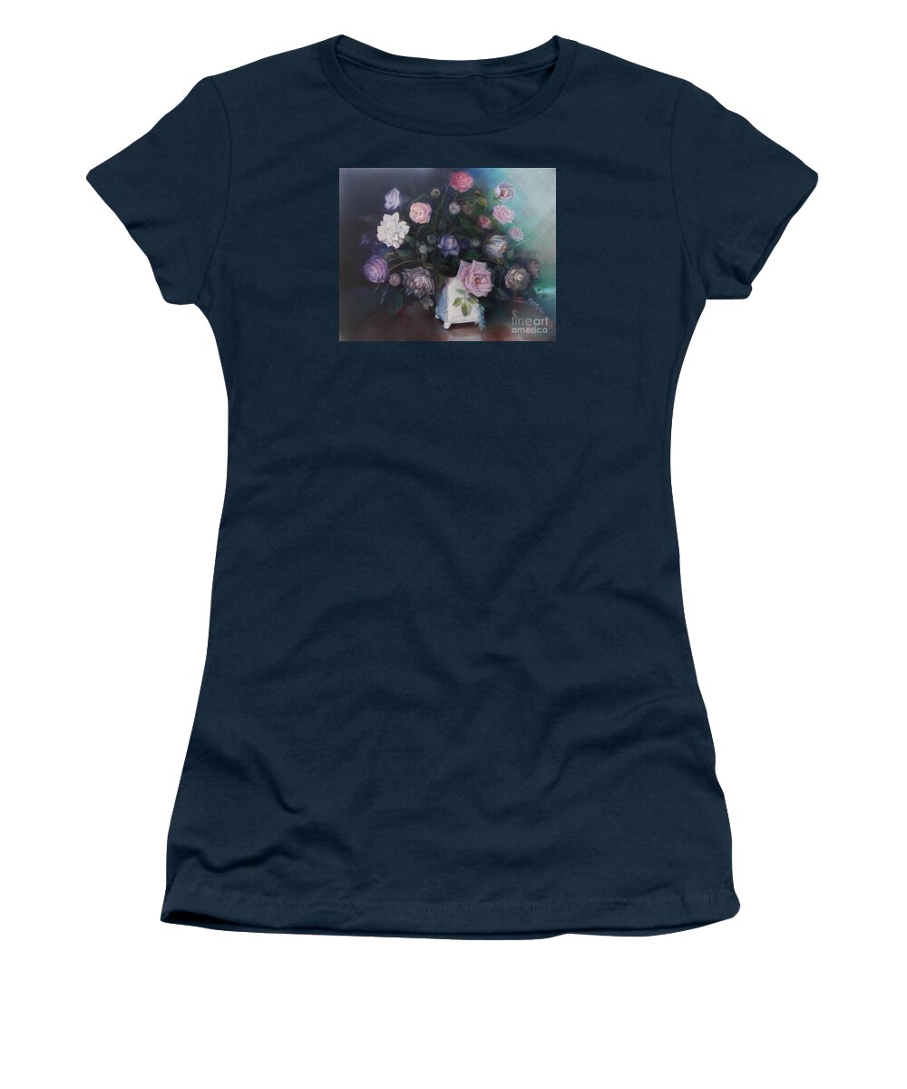 Flowers Women's T-Shirt featuring the painting Floral Still Life by Marlene Book