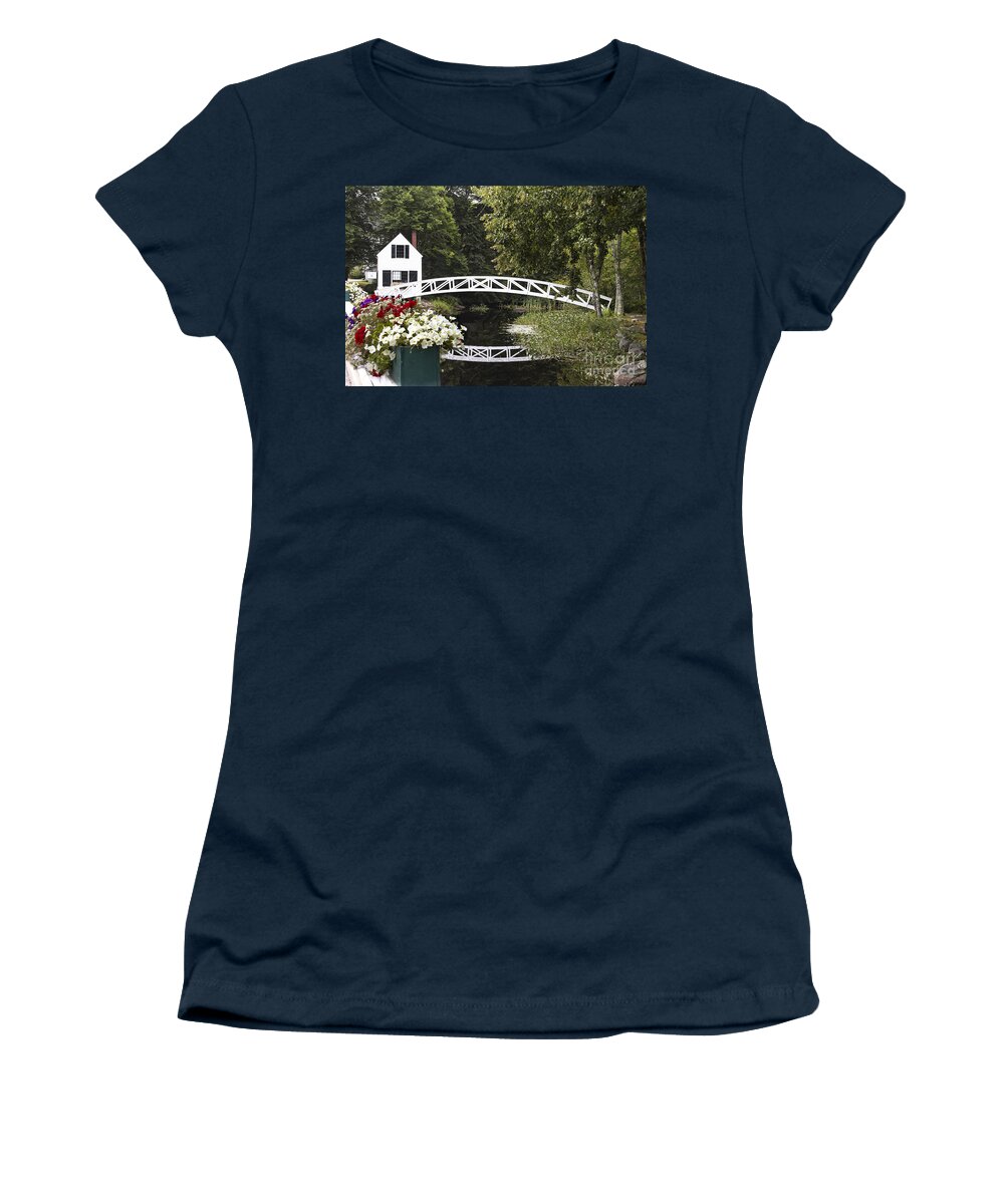 Maine Women's T-Shirt featuring the photograph Flowers and Reflections by Karin Pinkham