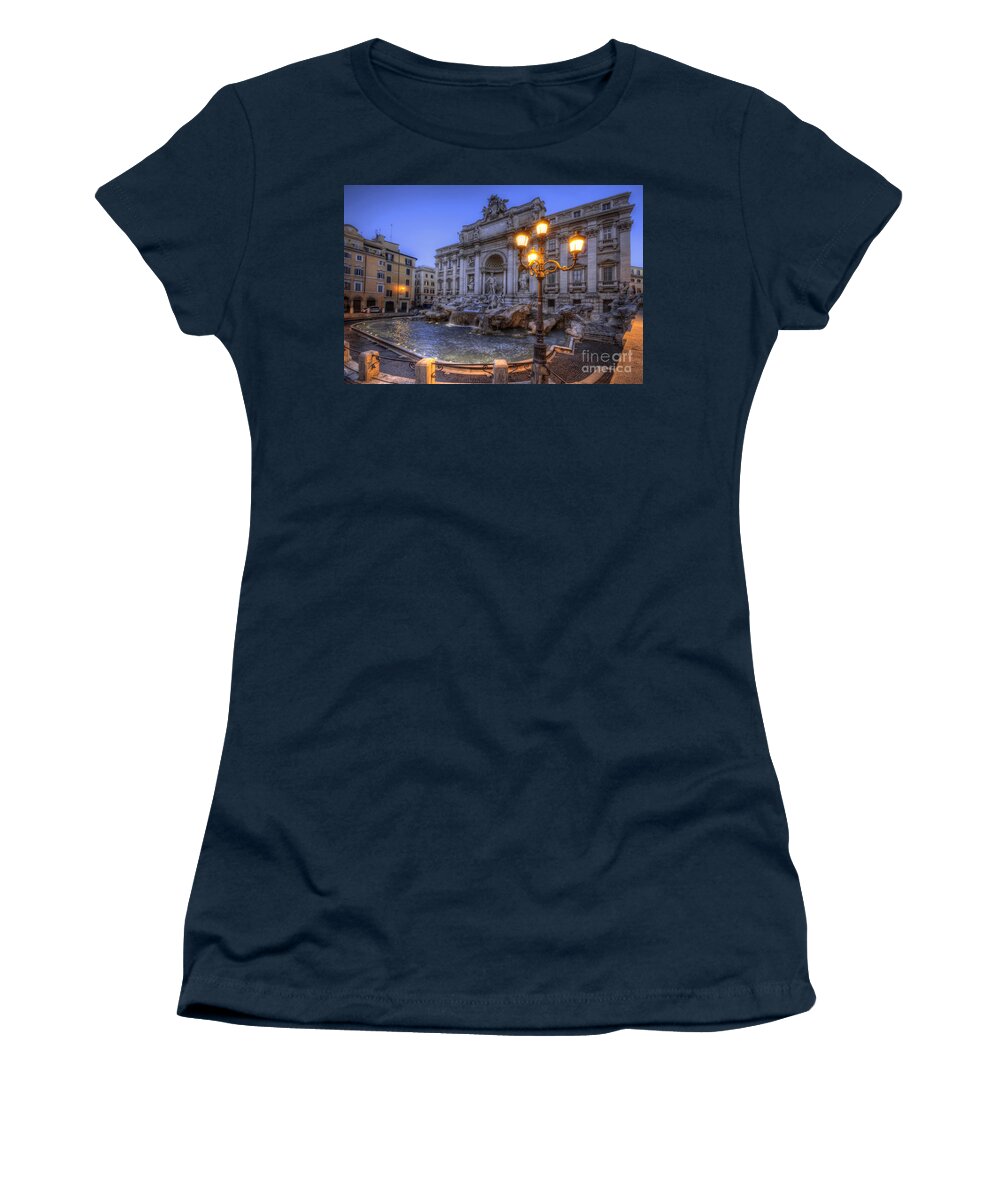 Yhun Suarez Women's T-Shirt featuring the photograph Fontana di Trevi 3.0 by Yhun Suarez