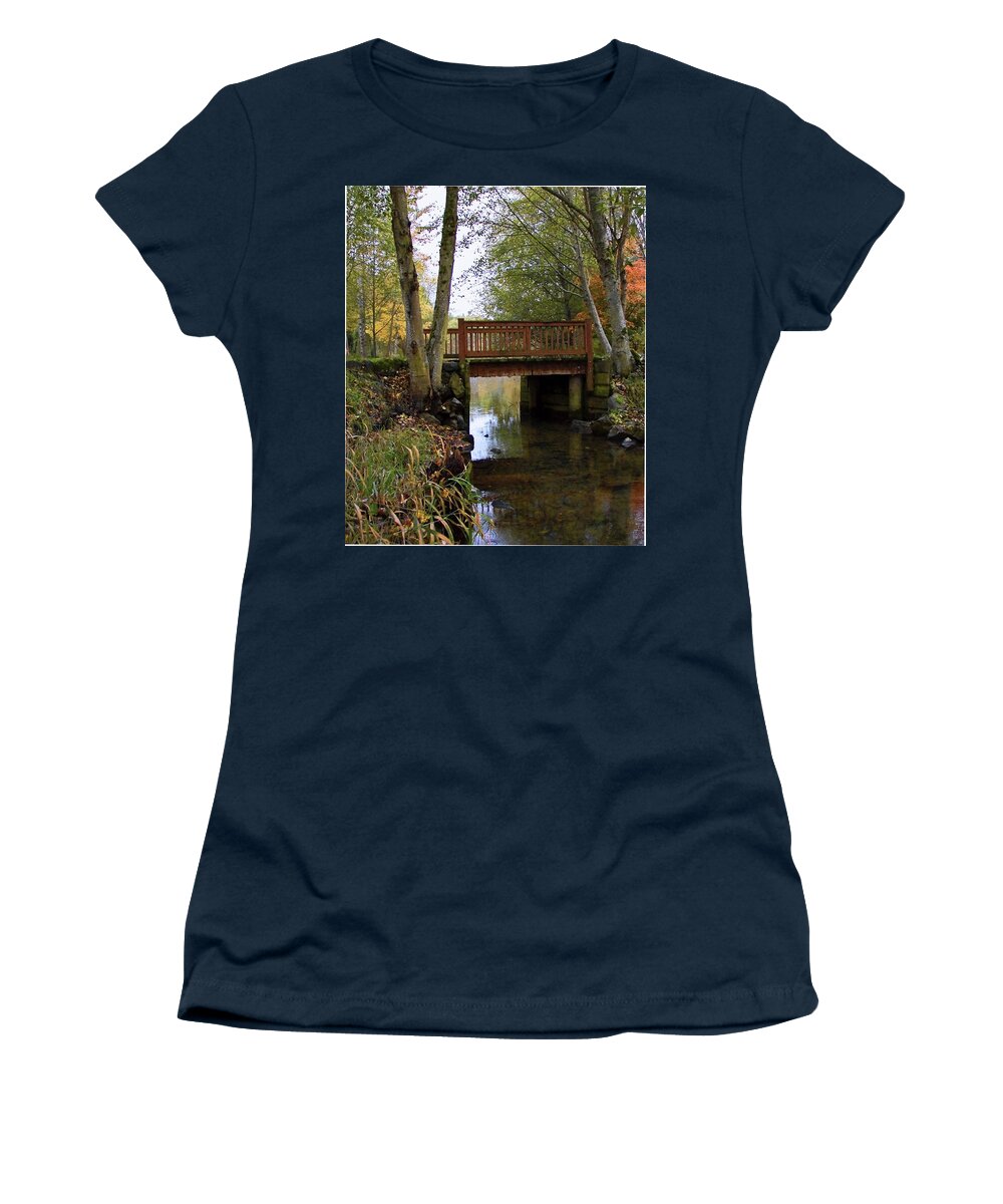 Park Women's T-Shirt featuring the photograph Foot Bridge by Ron Roberts