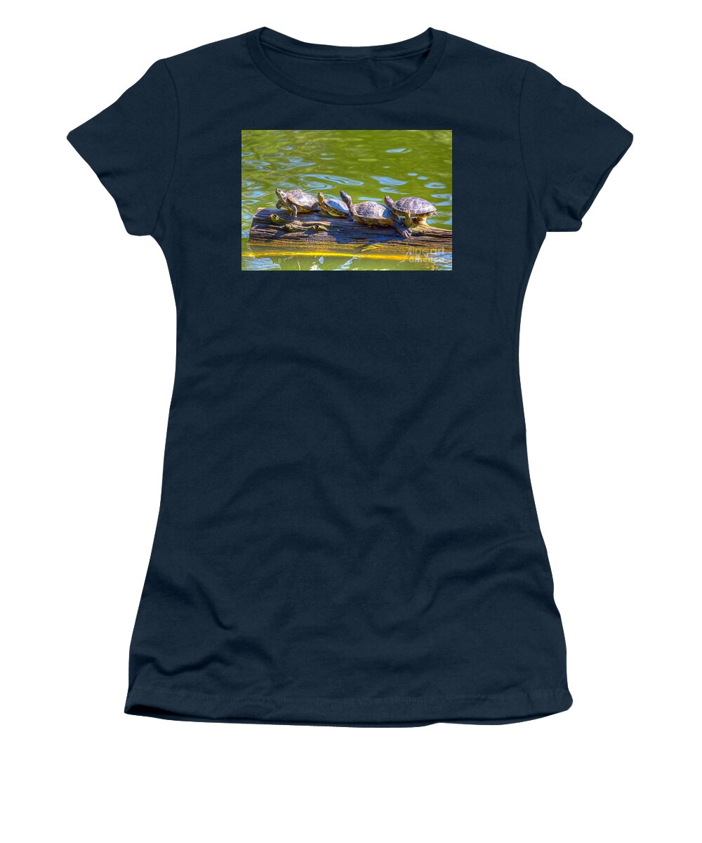 Golden Gate Park Women's T-Shirt featuring the photograph Four Turtles by Kate Brown