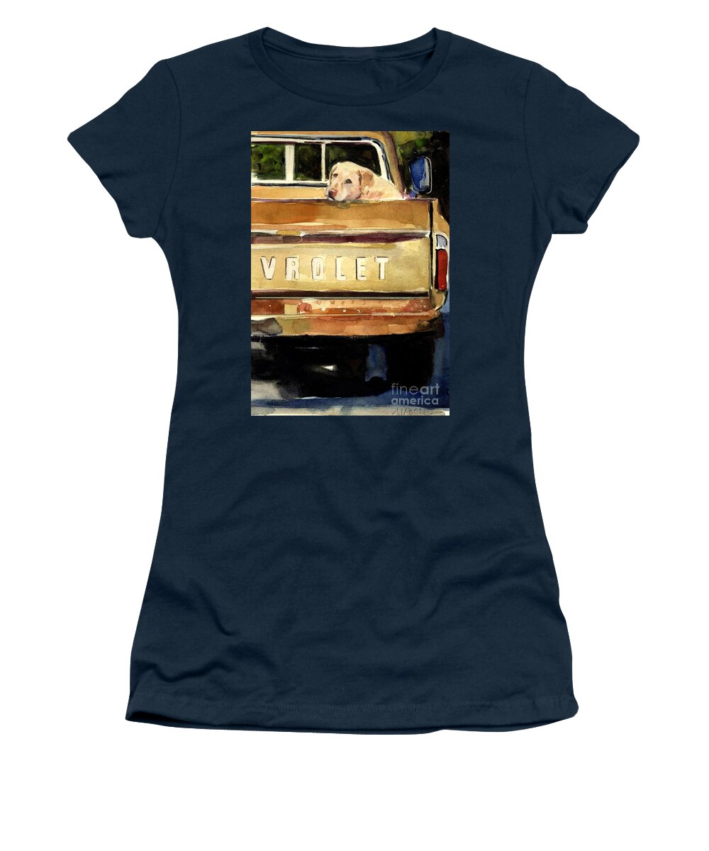 Dog Women's T-Shirt featuring the painting Free Ride by Molly Poole