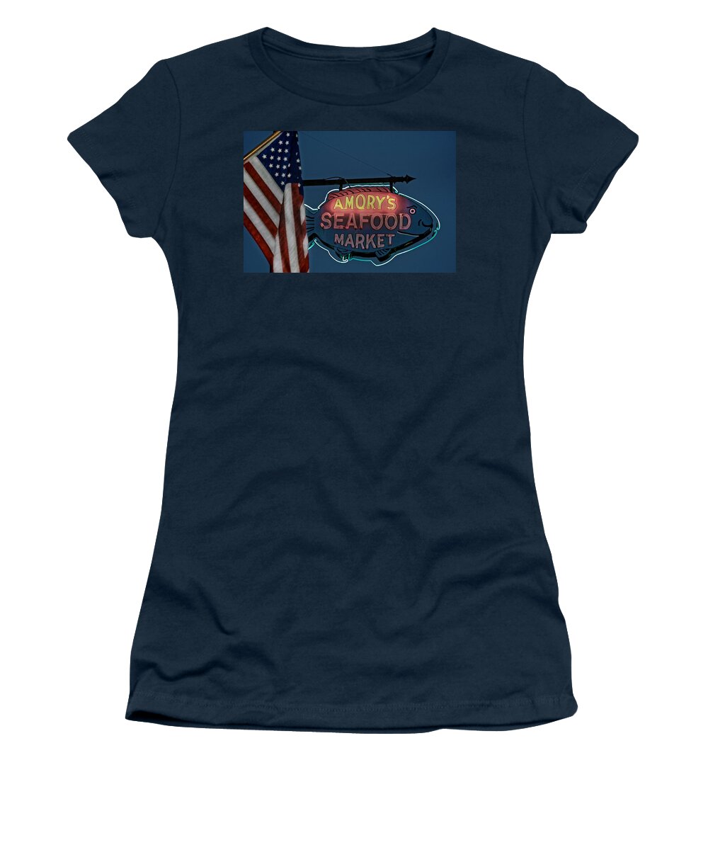 Flags Women's T-Shirt featuring the photograph Freedom and Free Enterprise by Jerry Gammon