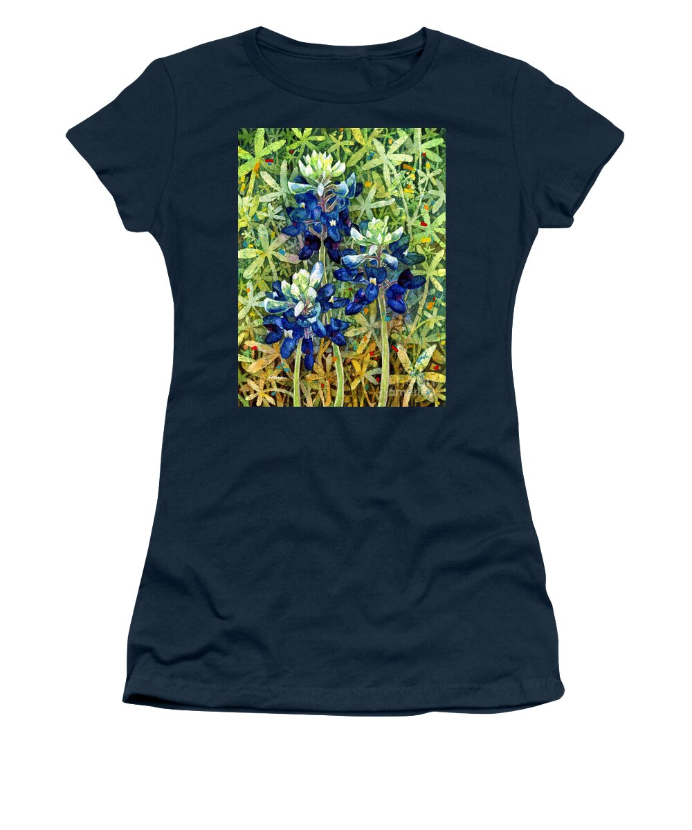 Bluebonnet Women's T-Shirt featuring the painting Garden Jewels I by Hailey E Herrera