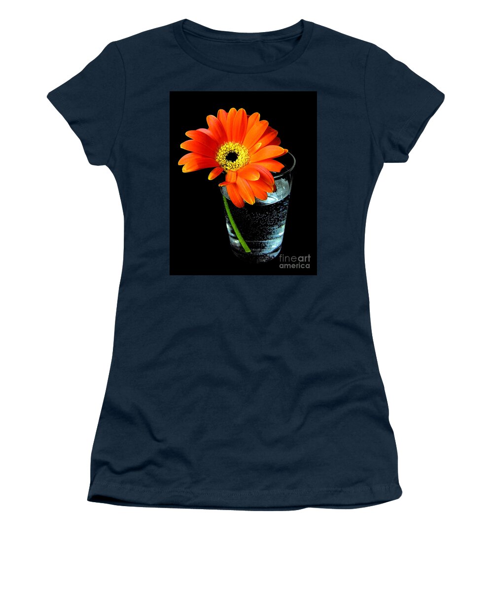 Orange Women's T-Shirt featuring the photograph Gerbera Daisy by Nina Ficur Feenan