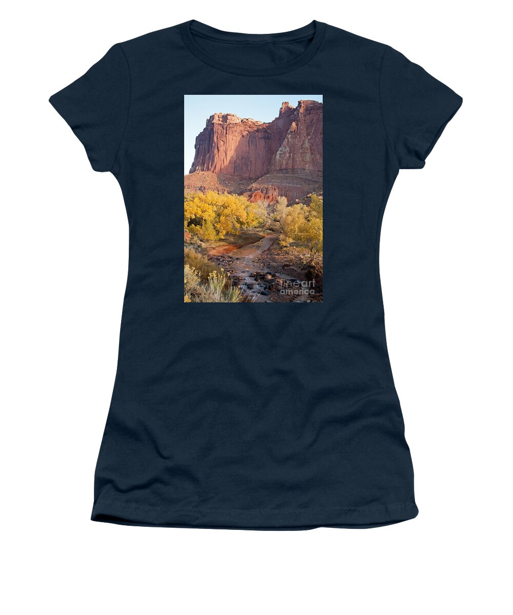Autumn Women's T-Shirt featuring the photograph Gifford Farm Capitol Reef National Park by Fred Stearns