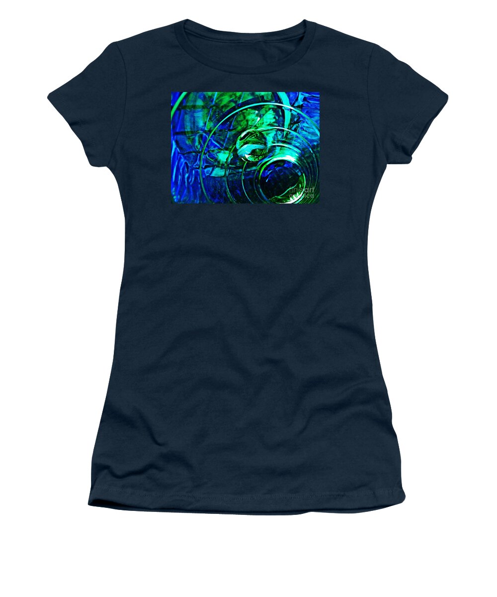 Abstract Women's T-Shirt featuring the photograph Glass Abstract 477 by Sarah Loft