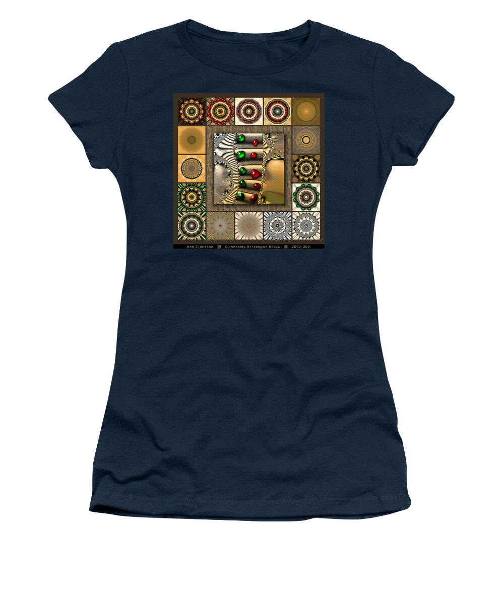 White Women's T-Shirt featuring the digital art Glimmering Afternoon Redux by Ann Stretton