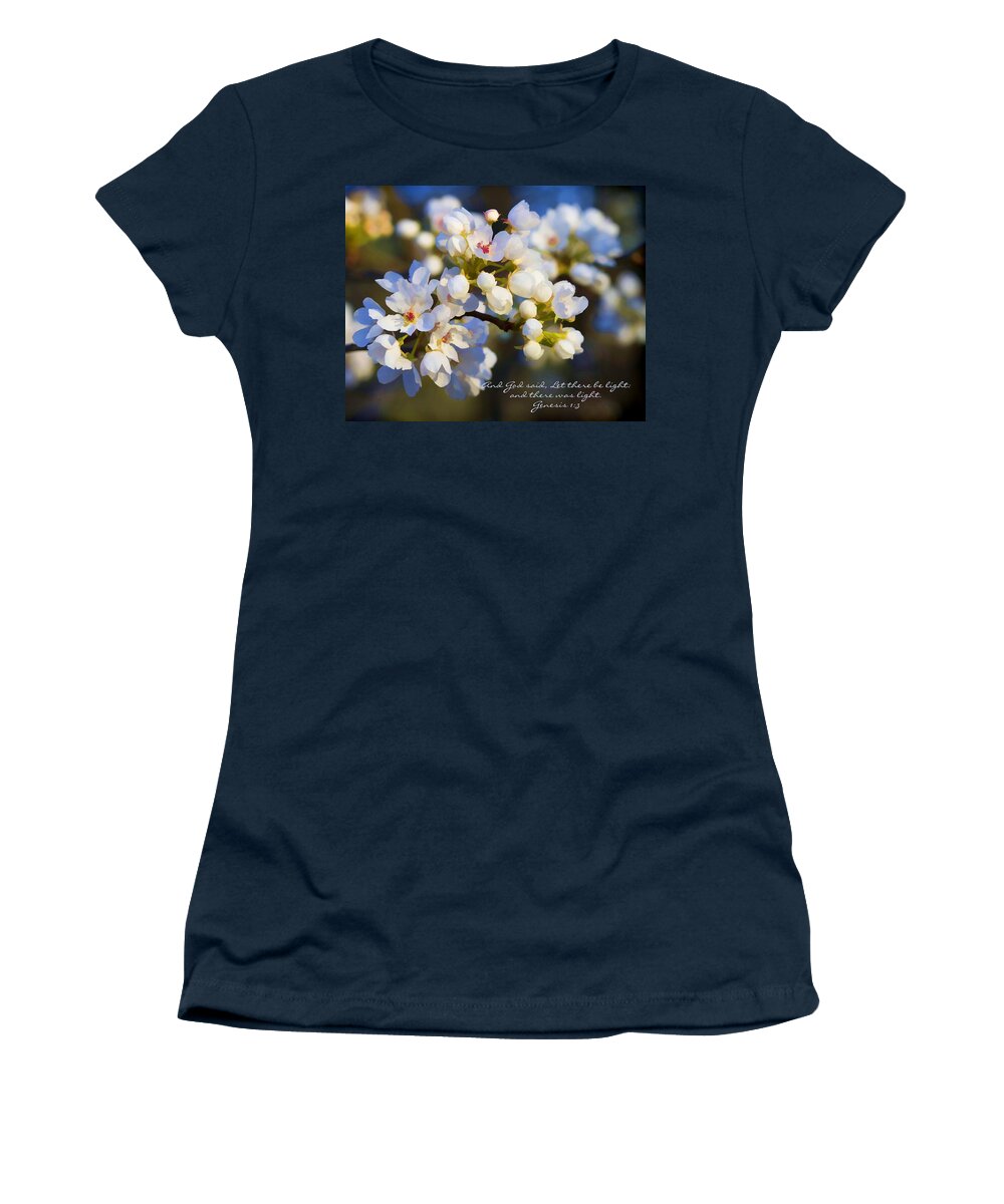 God Women's T-Shirt featuring the photograph God Said - Let The Be Light by Kathy Clark
