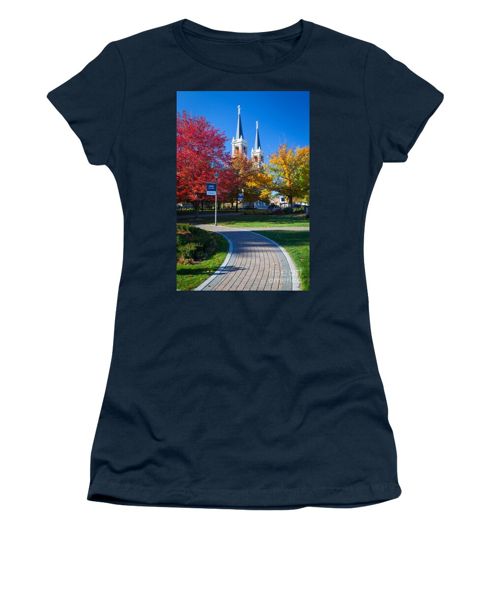 America Women's T-Shirt featuring the photograph Gonzaga Pathway by Inge Johnsson