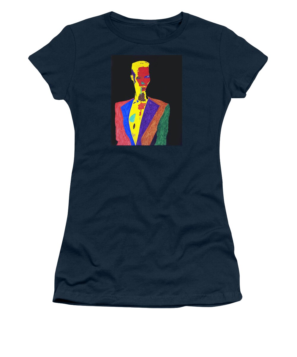 Grace Jones Women's T-Shirt featuring the painting Grace Jones by Stormm Bradshaw