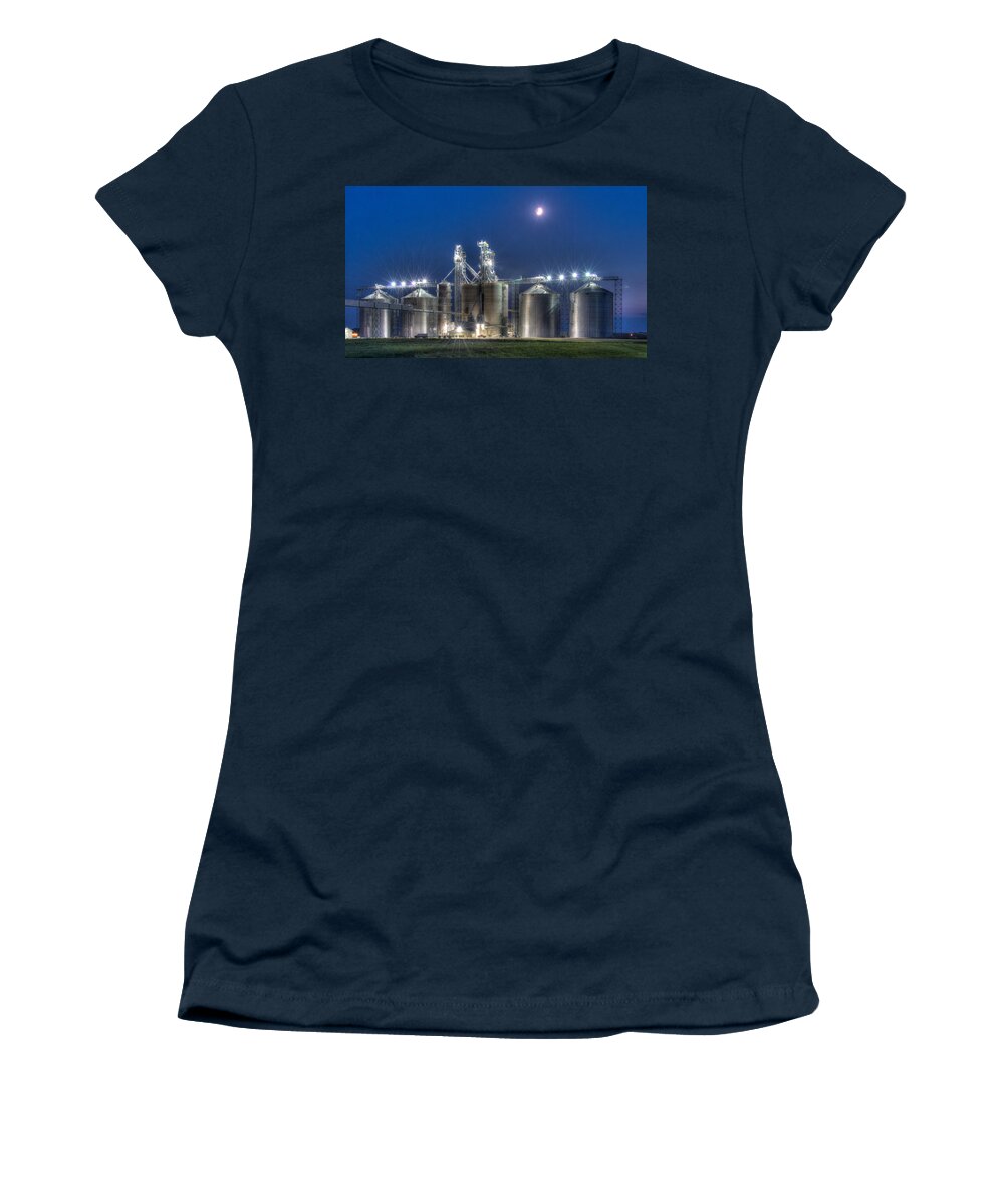 Grain Processing Plant Women's T-Shirt featuring the photograph Grain Processing Plant by Paul Freidlund