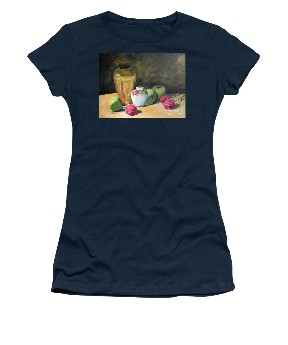 Still Life Women's T-Shirt featuring the painting Granny's Apples by Lilibeth Andre