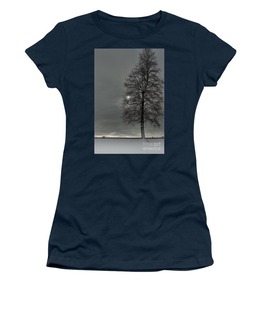 Landscape Women's T-Shirt featuring the photograph Grey Morning by Steven Reed