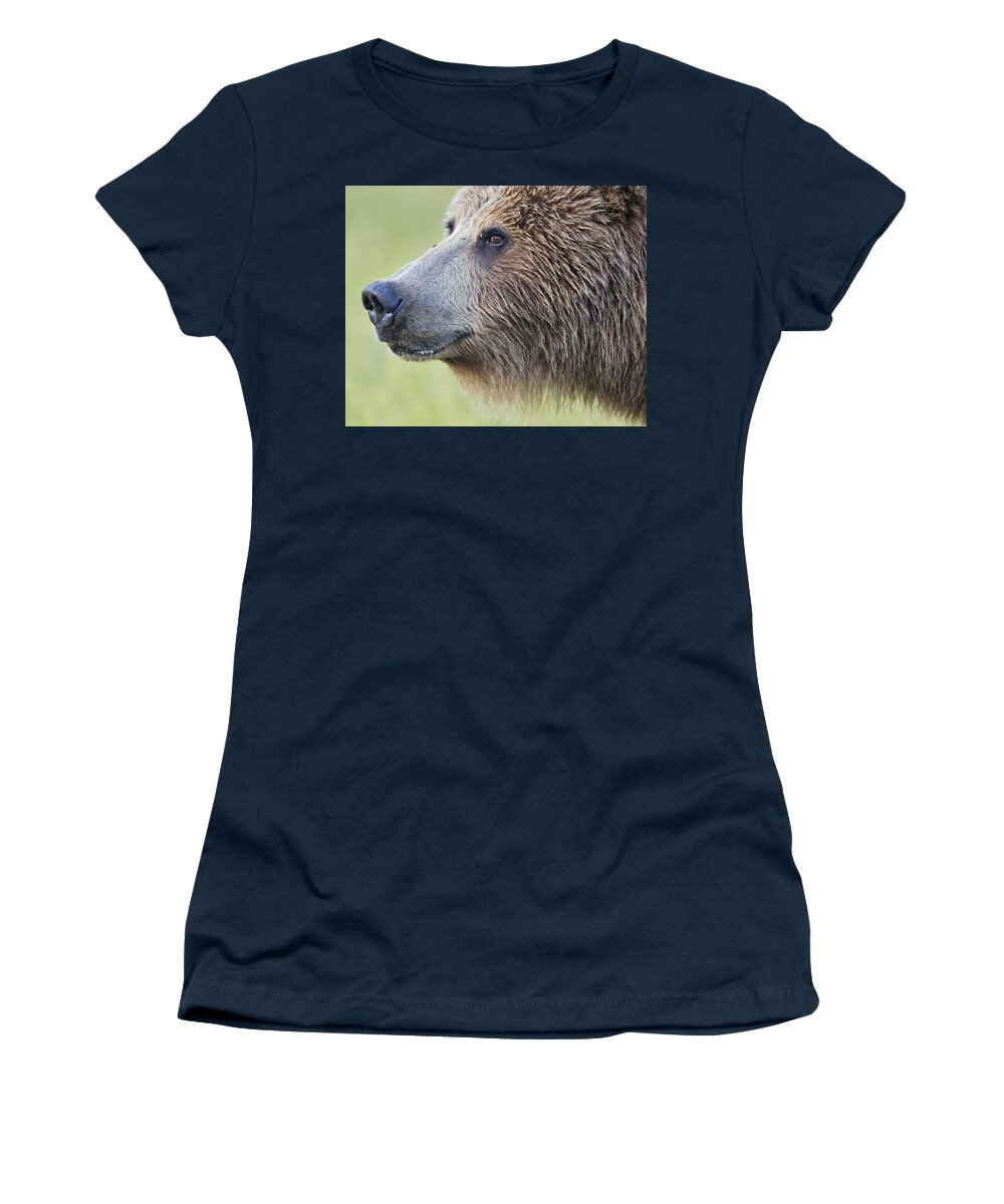 Richard Garvey-williams Women's T-Shirt featuring the photograph Grizzly Bear Lake Clark Np Alaska by Richard Garvey-Williams