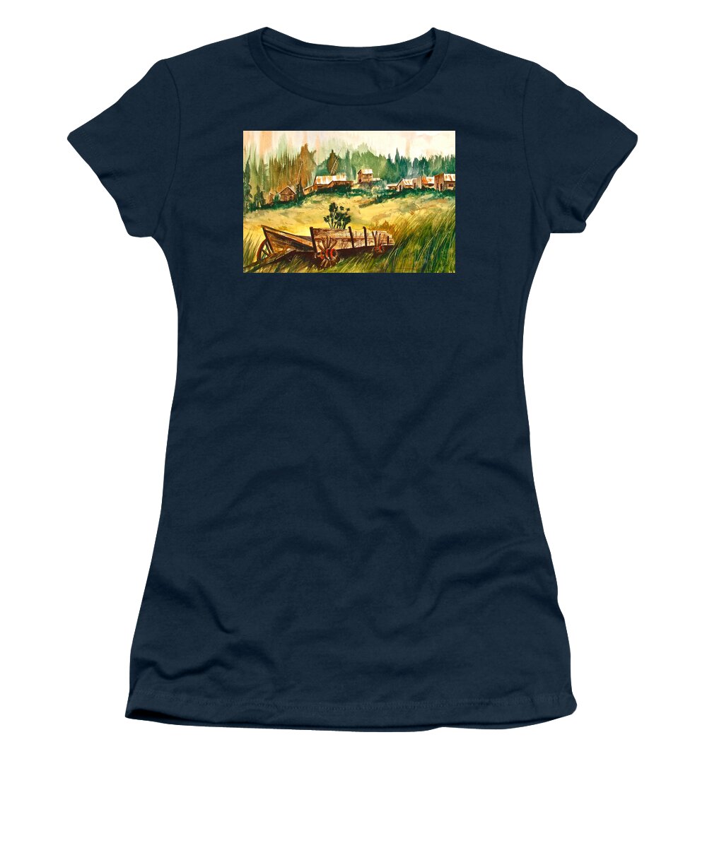 Ashcroft Women's T-Shirt featuring the painting Guess We'll Settle Here III by Frank SantAgata