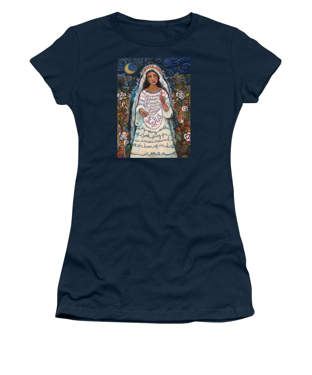 Jen Norton Women's T-Shirt featuring the painting Hail Mary by Jen Norton