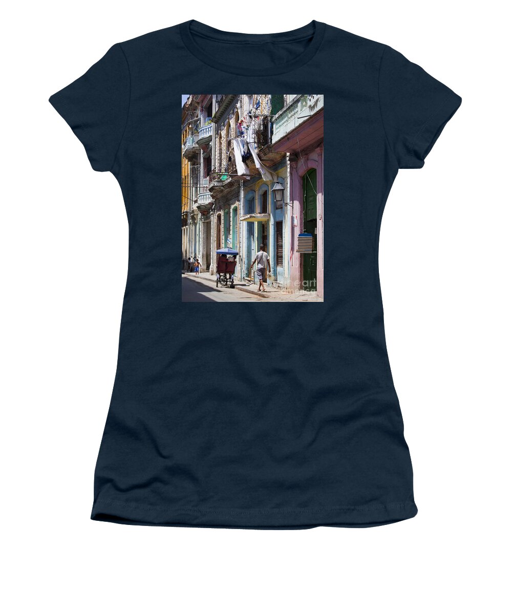 Havana Women's T-Shirt featuring the photograph Havana Street by Chris Dutton