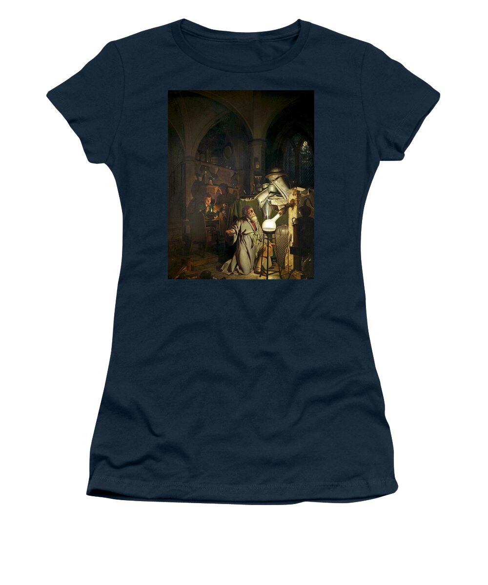 Science Women's T-Shirt featuring the painting Hennig Brand, German Alchemist by Science Source