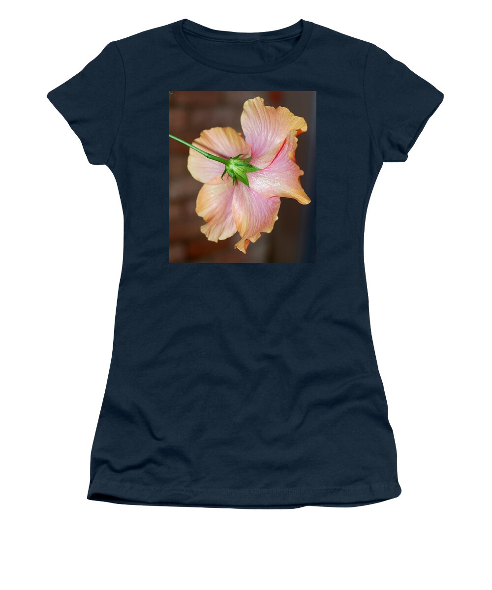 Hibiscus Women's T-Shirt featuring the photograph Hibiscus From Behind by Connie Fox