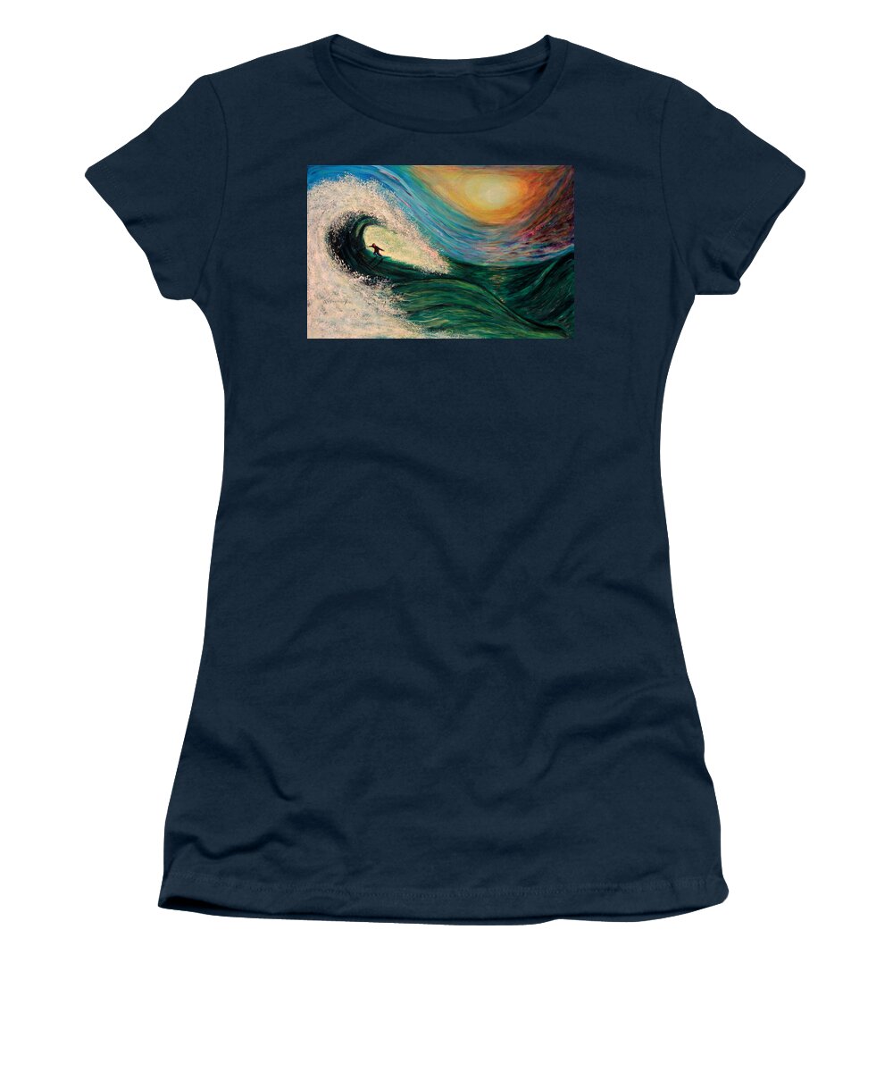 'phoenix Women's T-Shirt featuring the painting High Surf by Phoenix The Moody Artist