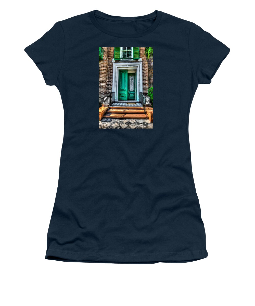 Door Women's T-Shirt featuring the photograph Historic Charleston SC Door by Dale Powell