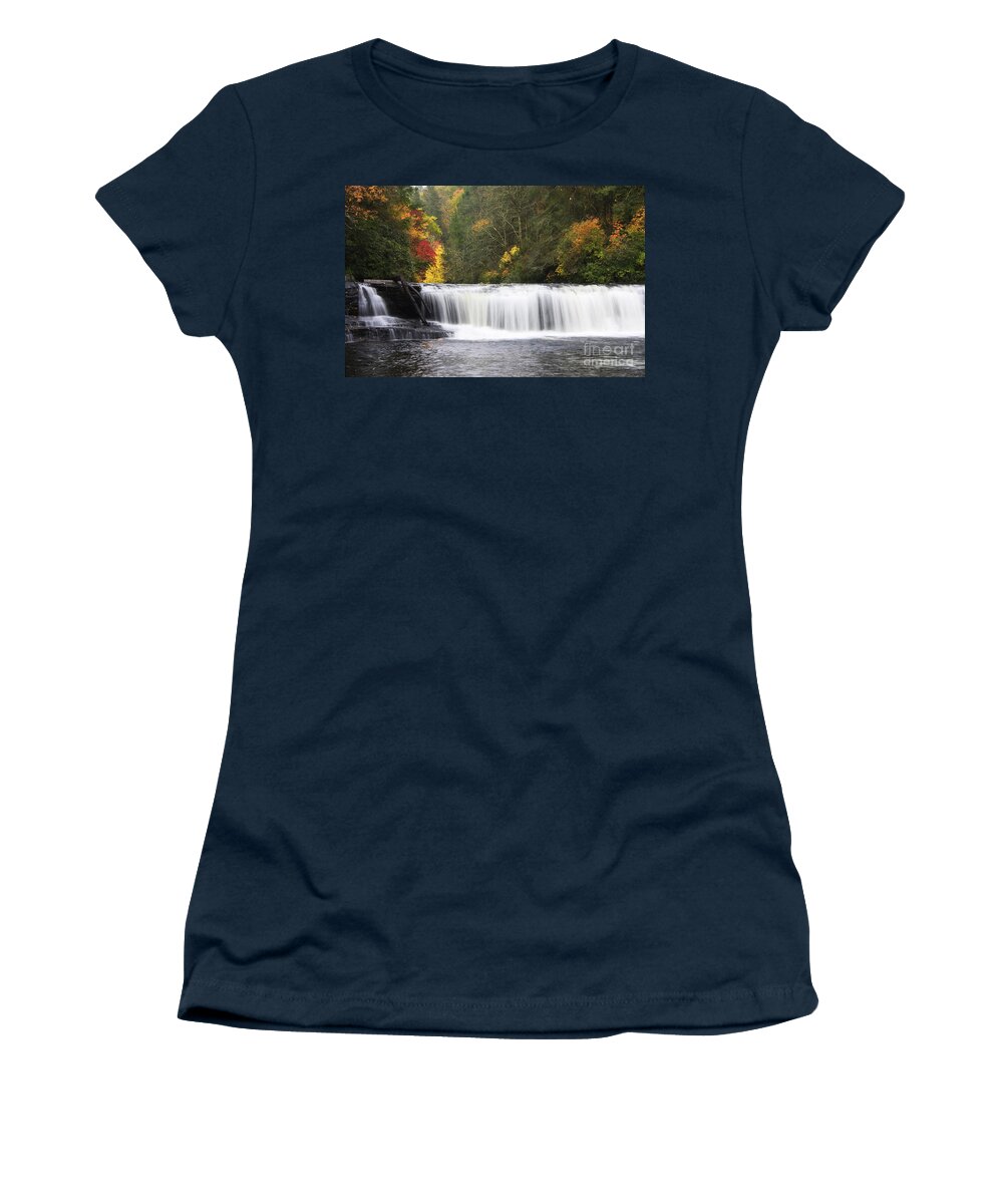 Hooker Falls Women's T-Shirt featuring the photograph Hooker Falls in North Carolina by Jill Lang