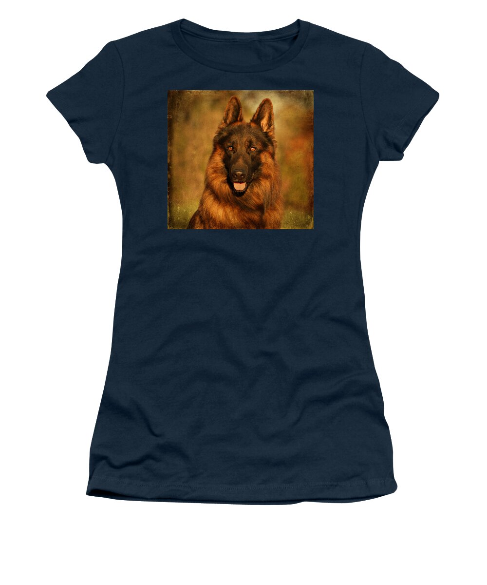 German Shepherd Women's T-Shirt featuring the photograph Hoss - German Shepherd Dog by Sandy Keeton