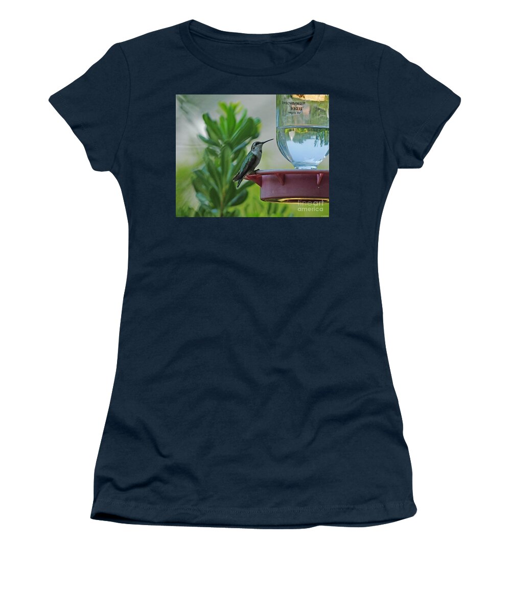 Hummingbird Women's T-Shirt featuring the photograph Hummingbird Still Life by Lizi Beard-Ward