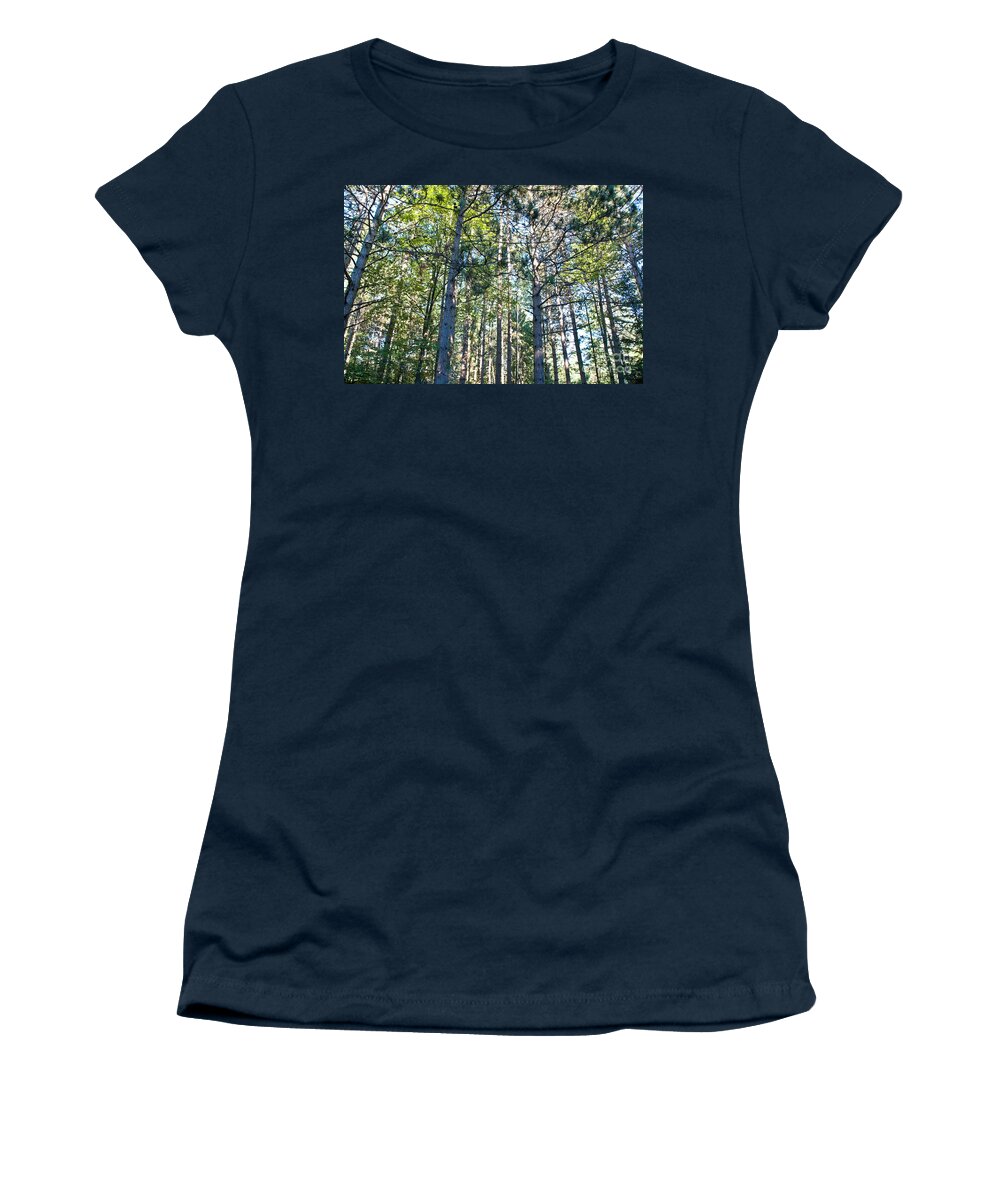  Women's T-Shirt featuring the photograph In the Woods by Cheryl Baxter