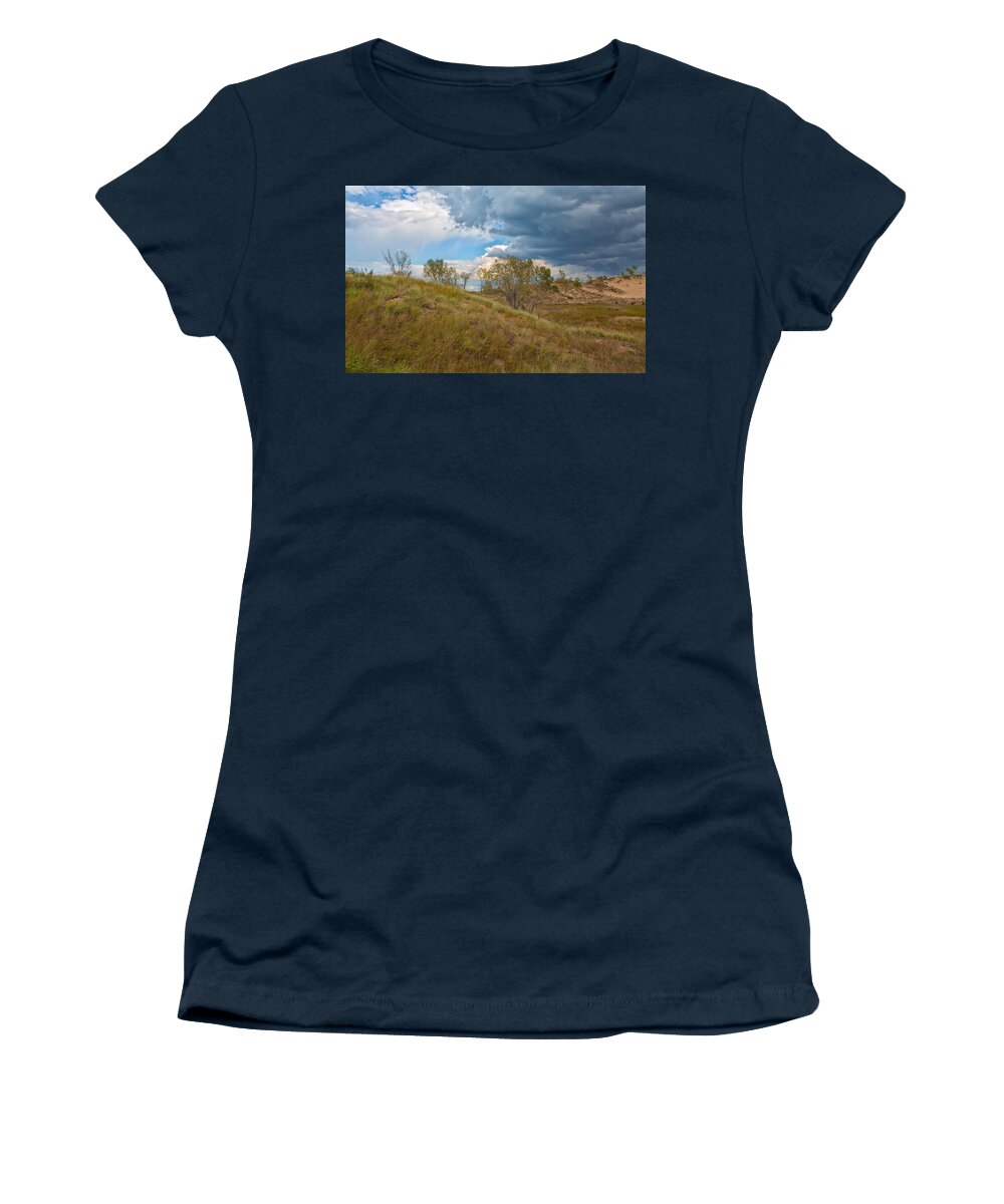 Sky Women's T-Shirt featuring the photograph Indiana Dunes National Lakeshore by John M Bailey