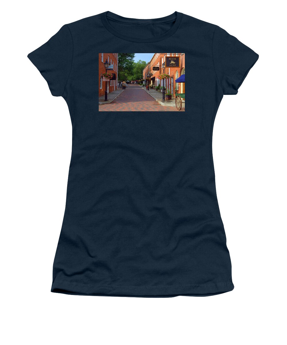 New England Women's T-Shirt featuring the photograph Inn Street Newburyport Massachusetts by Caroline Stella