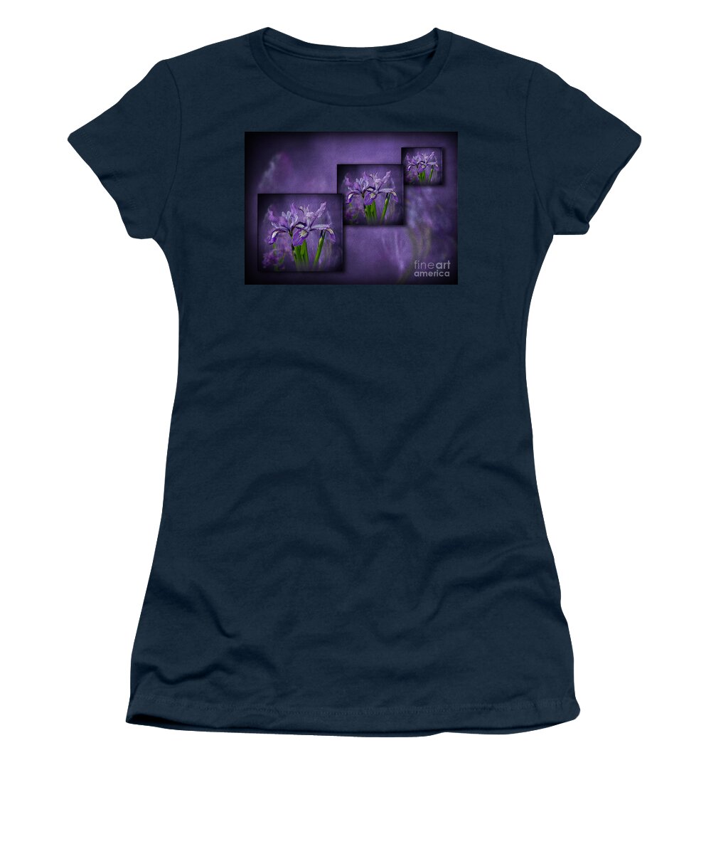 Iris Women's T-Shirt featuring the photograph Iris Art by Shirley Mangini