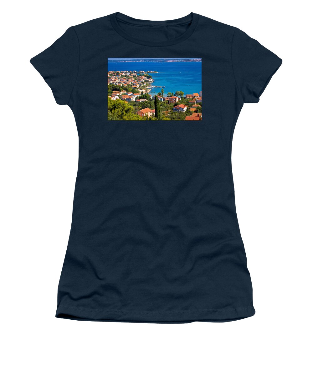 Croatia Women's T-Shirt featuring the photograph Island of Ugljan colorful coastline by Brch Photography