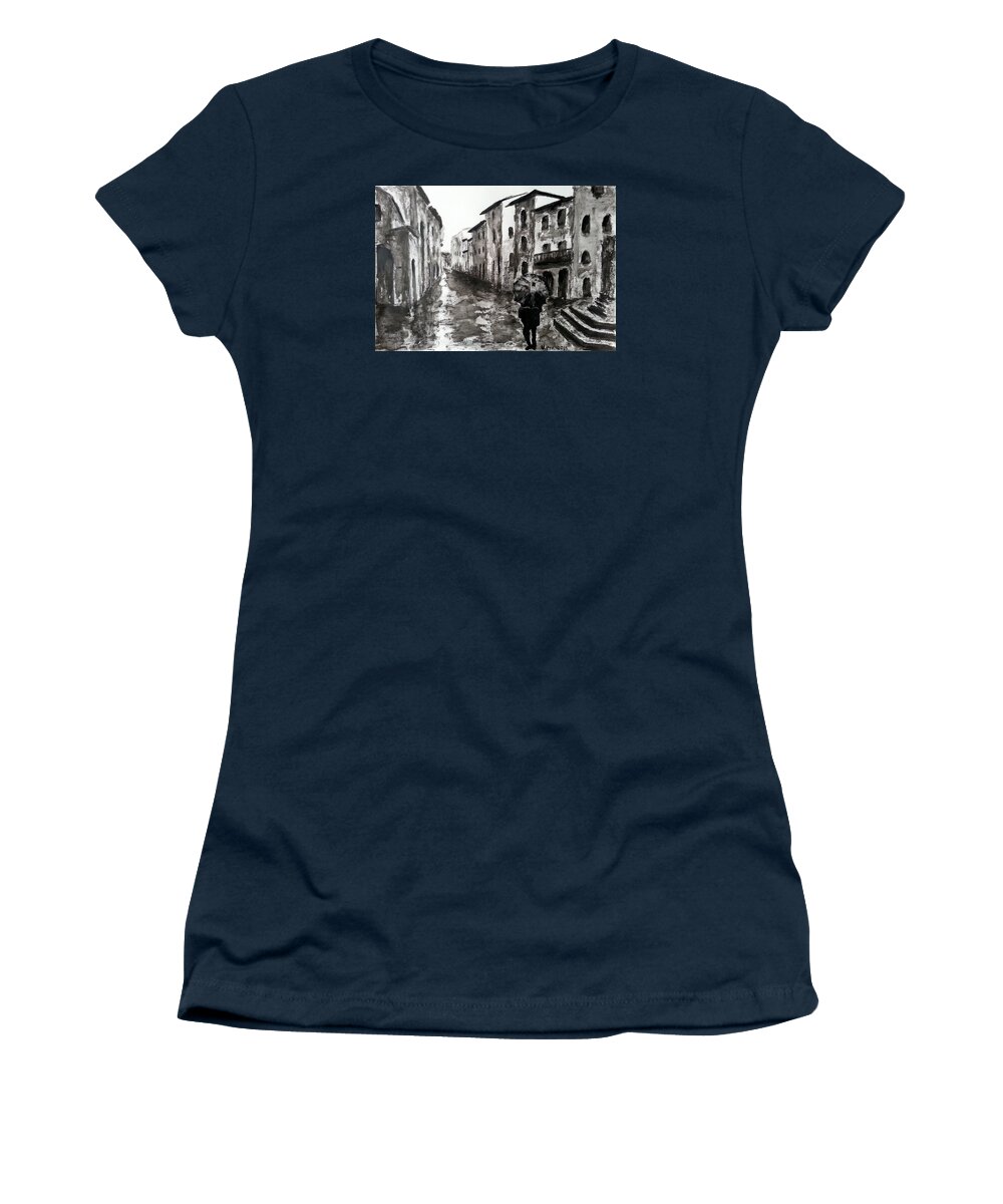 Italy Women's T-Shirt featuring the drawing Italy series 3 by Uma Krishnamoorthy