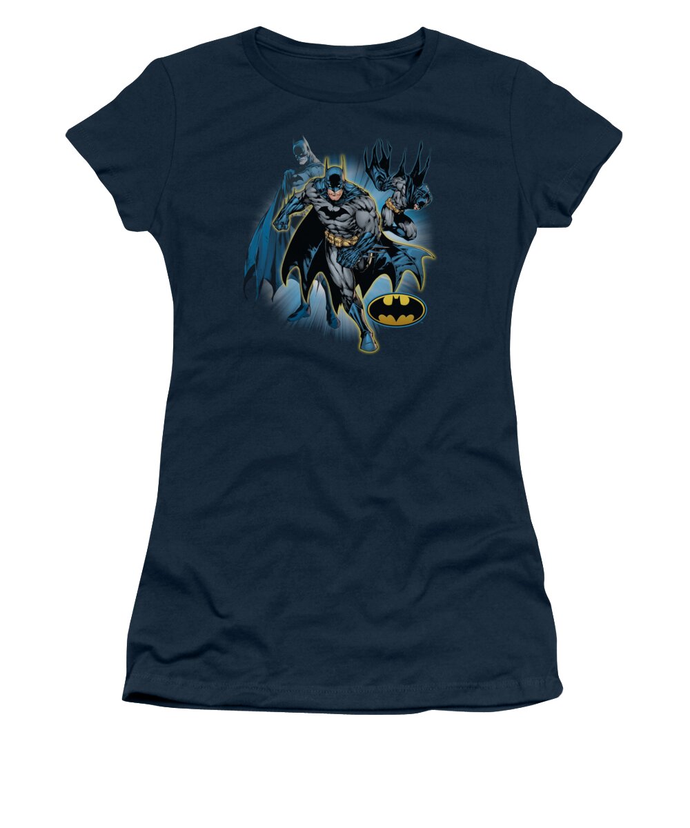 Justice League Of America Women's T-Shirt featuring the digital art Jla - Batman Collage by Brand A