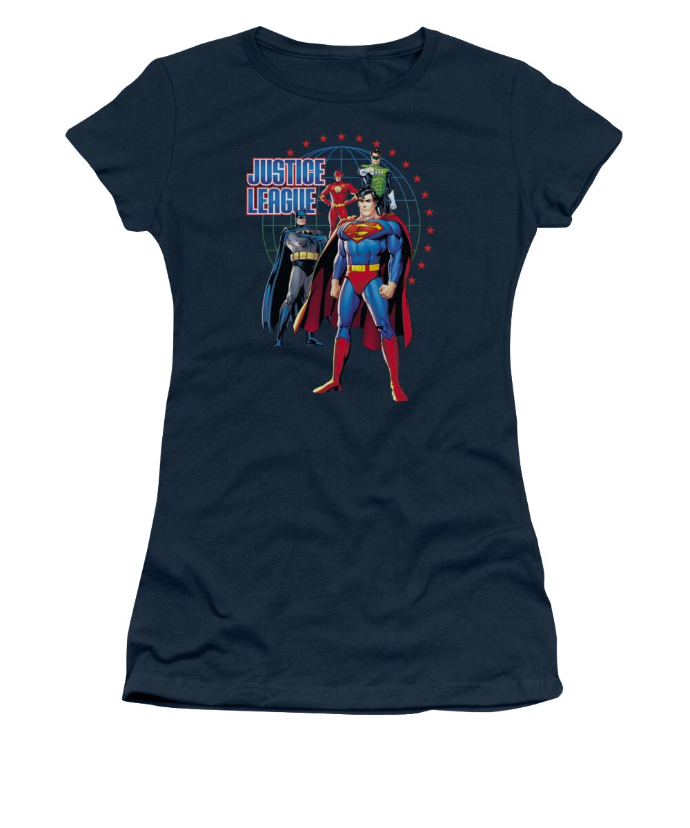 Justice League Of America Women's T-Shirt featuring the digital art Jla - Protectors by Brand A