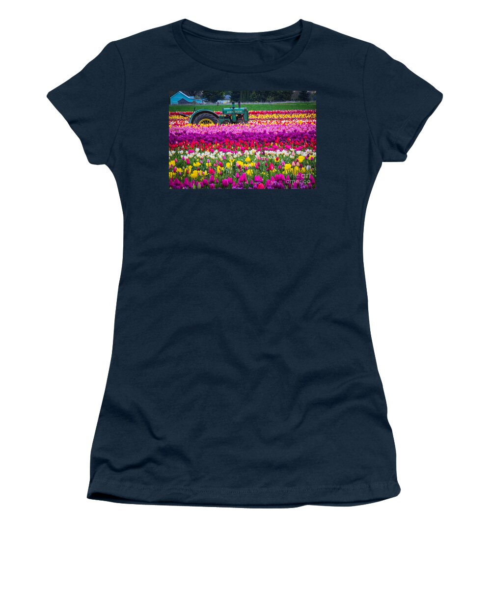 Tractor Women's T-Shirt featuring the photograph John Deere in Spring by Patricia Babbitt